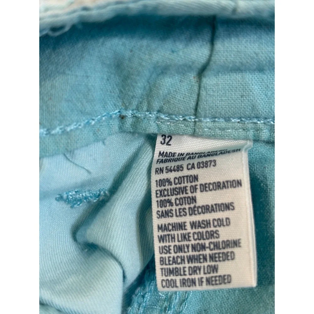 American Eagle Outfitters Classic‎ Chino Shorts Mens 32 Light Blue Aqua Cotton